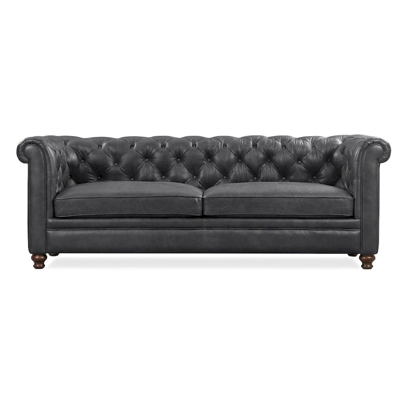 87" Chesterfield Sofa in Full-Grain Italian Leather – Diamond Tufted