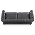 87" Chesterfield Sofa in Full-Grain Italian Leather – Diamond Tufted
