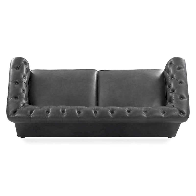 87" Chesterfield Sofa in Full-Grain Italian Leather – Diamond Tufted