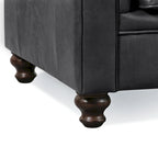 87" Chesterfield Sofa in Full-Grain Italian Leather – Diamond Tufted