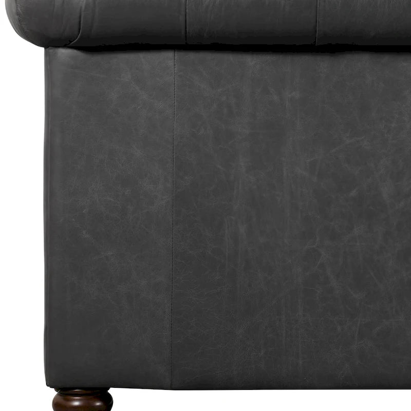 87" Chesterfield Sofa in Full-Grain Italian Leather – Diamond Tufted