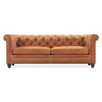 87" Chesterfield Sofa in Full-Grain Italian Leather – Diamond Tufted