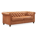 87" Chesterfield Sofa in Full-Grain Italian Leather – Diamond Tufted