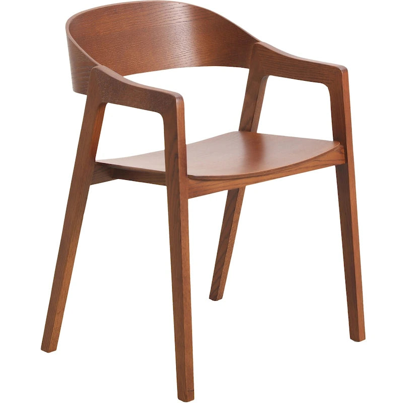Modern Solid Oak Accent Dining Chair with Arms – Fully Assembled