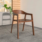 Rivo Modern Accent Dining Chairs with Arms in Oak Wood for Dining Room, Living Room and Kitchen