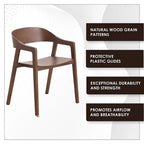 Modern Solid Oak Accent Dining Chair with Arms – Fully Assembled