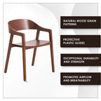 Modern Solid Oak Accent Dining Chair with Arms – Fully Assembled