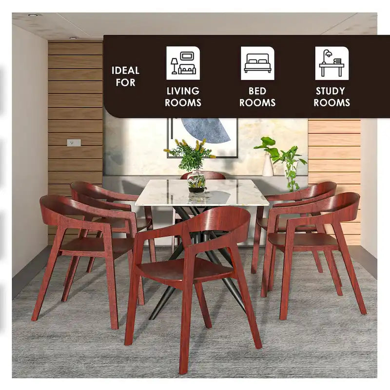 Modern Solid Oak Accent Dining Chair with Arms – Fully Assembled