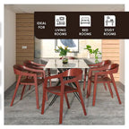 Modern Solid Oak Accent Dining Chair with Arms – Fully Assembled