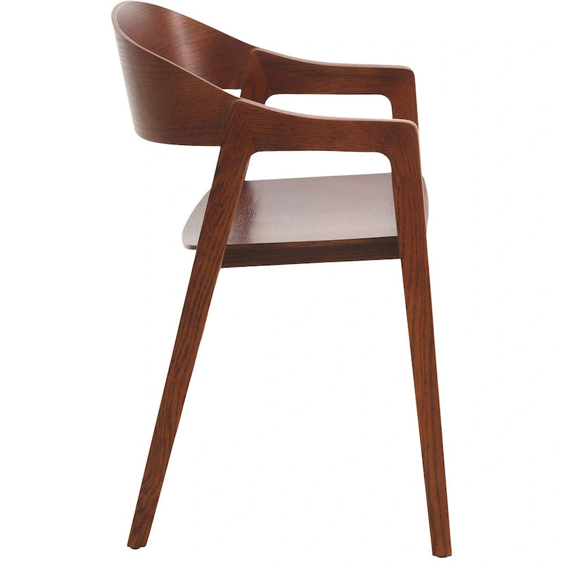 Modern Solid Oak Accent Dining Chair with Arms – Fully Assembled