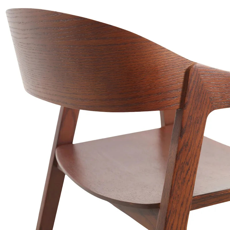 Modern Solid Oak Accent Dining Chair with Arms – Fully Assembled