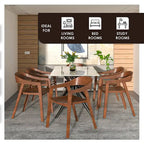 Modern Solid Oak Accent Dining Chair with Arms – Fully Assembled