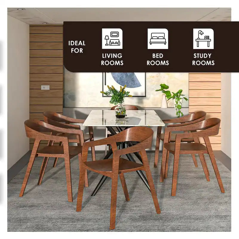 Modern Solid Oak Accent Dining Chair with Arms – Fully Assembled