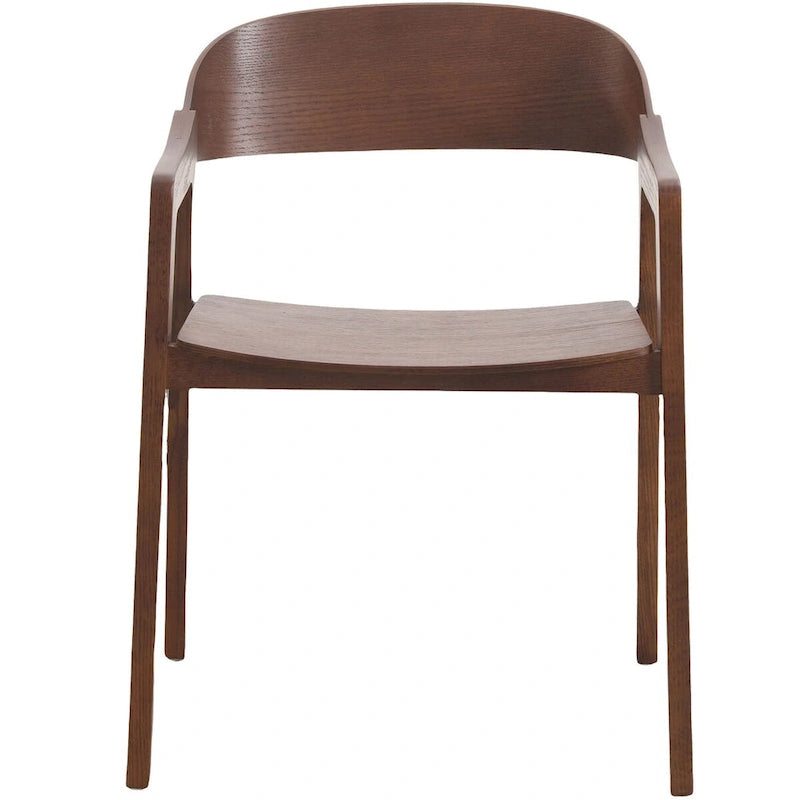 Modern Solid Oak Accent Dining Chair with Arms – Fully Assembled