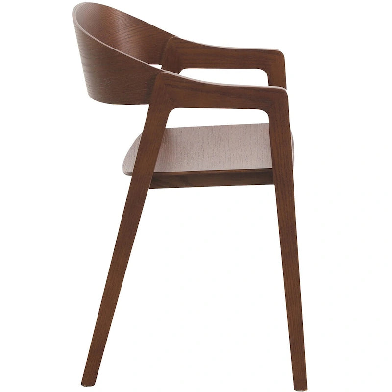 Modern Solid Oak Accent Dining Chair with Arms – Fully Assembled