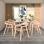 Modern Solid Oak Accent Dining Chair with Arms – Fully Assembled