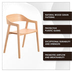 Modern Solid Oak Accent Dining Chair with Arms – Fully Assembled