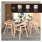 Modern Solid Oak Accent Dining Chair with Arms – Fully Assembled