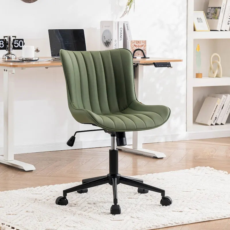 Chaise de Bureau Ergonomique Pivotante sans Accoudoirs avec Roulettes