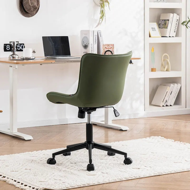 Chaise de Bureau Ergonomique Pivotante sans Accoudoirs avec Roulettes