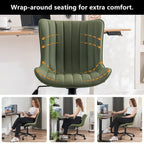 Chaise de Bureau Ergonomique Pivotante sans Accoudoirs avec Roulettes