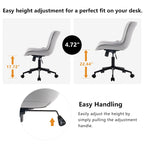 Chaise de Bureau Ergonomique Pivotante sans Accoudoirs avec Roulettes