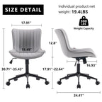 Chaise de Bureau Ergonomique Pivotante sans Accoudoirs avec Roulettes