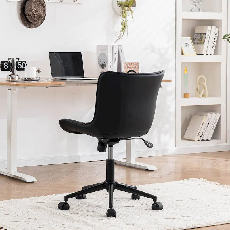 Chaise de Bureau Ergonomique Pivotante sans Accoudoirs avec Roulettes