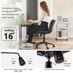 Chaise de Bureau Ergonomique Pivotante sans Accoudoirs avec Roulettes