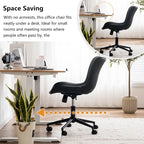Chaise de Bureau Ergonomique Pivotante sans Accoudoirs avec Roulettes