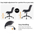 Chaise de Bureau Ergonomique Pivotante sans Accoudoirs avec Roulettes