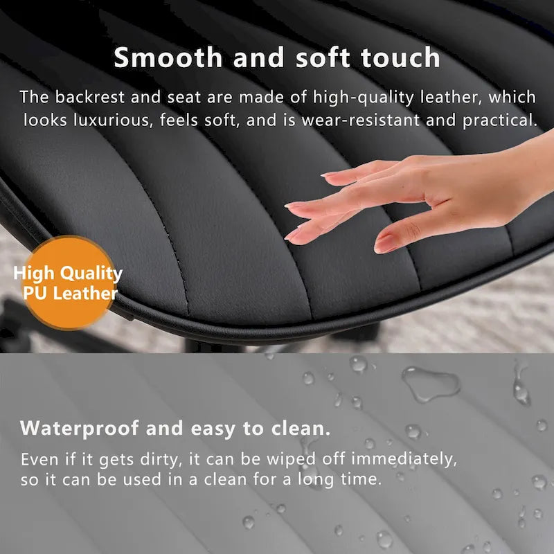 Chaise de Bureau Ergonomique Pivotante sans Accoudoirs avec Roulettes