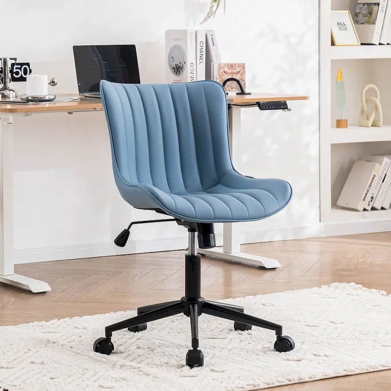 Chaise de Bureau Ergonomique Pivotante sans Accoudoirs avec Roulettes