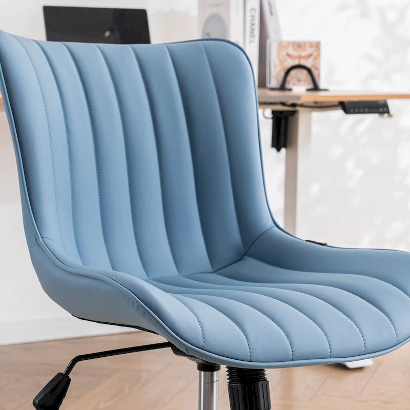 Chaise de Bureau Ergonomique Pivotante sans Accoudoirs avec Roulettes