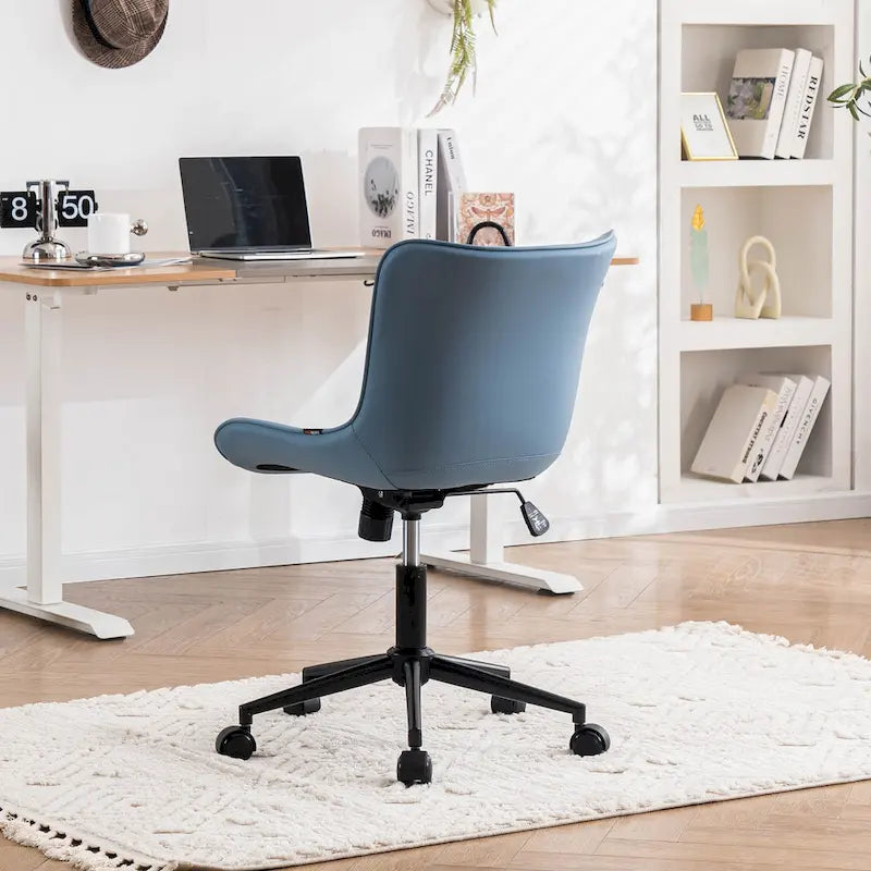 Chaise de Bureau Ergonomique Pivotante sans Accoudoirs avec Roulettes