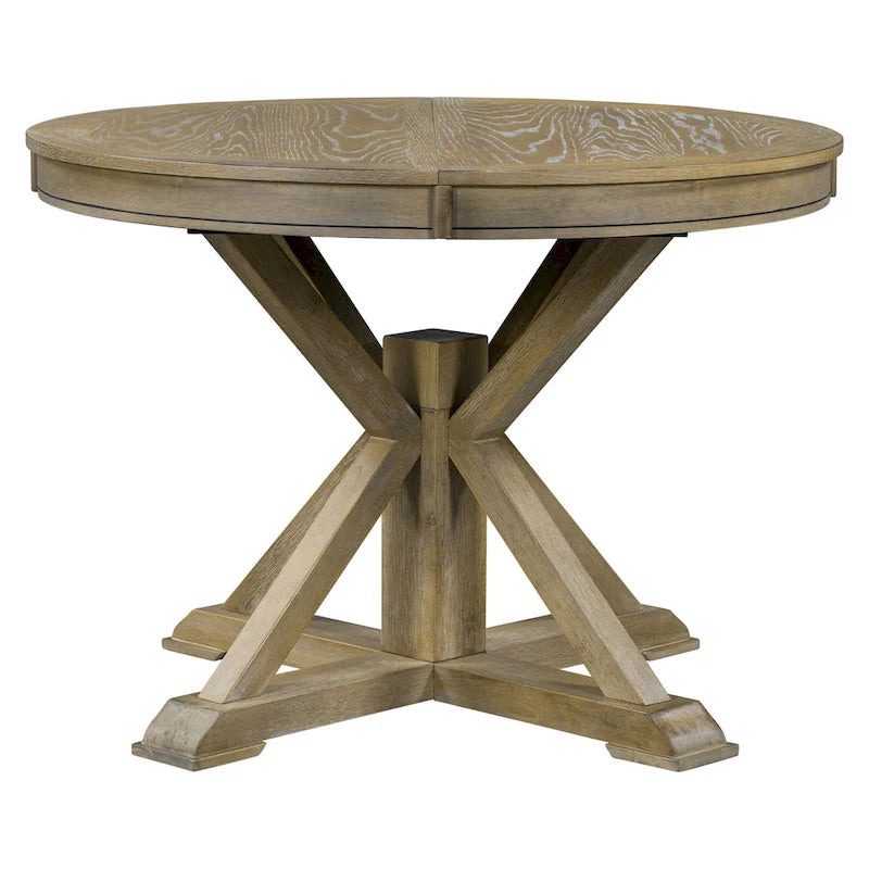 Retro Functional Extendable Dining Table with a 12 Leaf