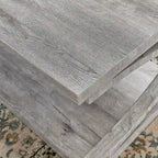 Table basse unique en bois massif avec étagère de rangement