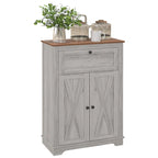 Farmhouse Barn Door Accent Cabinet with Drawer & Adjustable Shelf