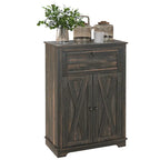 Farmhouse Barn Door Accent Cabinet with Drawer & Adjustable Shelf