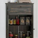 Farmhouse Barn Door Accent Cabinet with Drawer & Adjustable Shelf