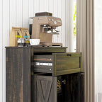 Farmhouse Barn Door Accent Cabinet with Drawer & Adjustable Shelf