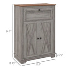 Farmhouse Barn Door Accent Cabinet with Drawer & Adjustable Shelf