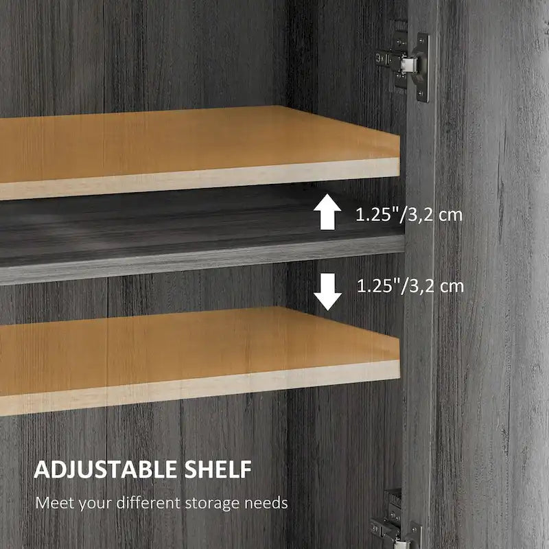 Farmhouse Barn Door Accent Cabinet with Drawer & Adjustable Shelf