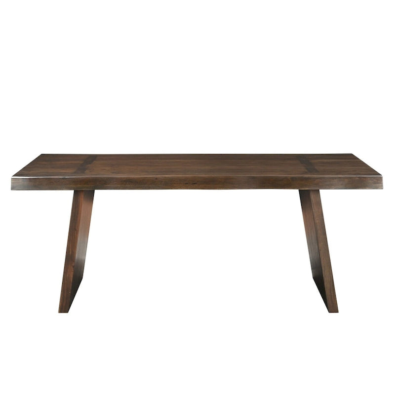 Live Edge Solid Acacia Wood Double Pedestal Dining Table