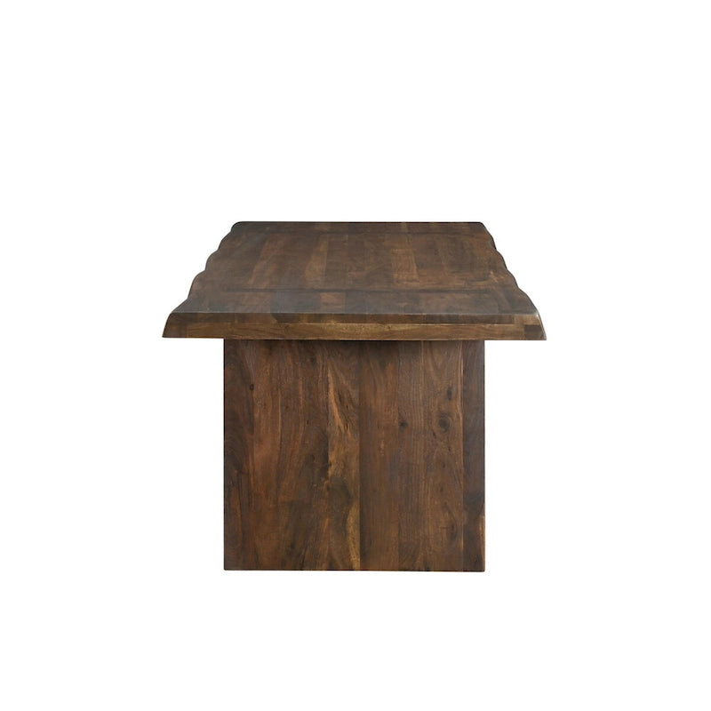 Live Edge Solid Acacia Wood Double Pedestal Dining Table