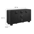 57" Retro Curved Sideboard Storage Cabinet with Drawers & Adjustable Shelves