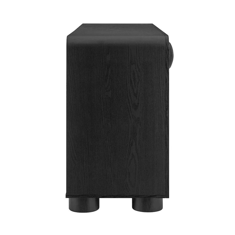 57" Retro Curved Sideboard Storage Cabinet with Drawers & Adjustable Shelves