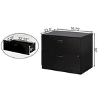 30 Wooden Lateral File Cabinet with Two Spacious Drawers, One Lockable - Suitable for Home Office, Offering Ample Space